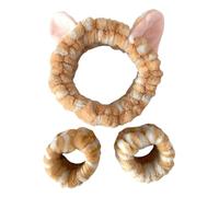 Diadema Skincare 3pcs Wash Face Headband Soft Comfortable Plush Wrist Strap Set(Color 02)