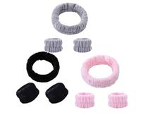 diadema skincare Conjunto de muñequeras for lavado cara, diademas for mujer, absorbentes impermeables, bandas for el cabello for y maquillaje para Maquillaje y Lavar Cara(Miexd-3Sets)