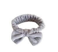 Diadema Skincare Diademas con lazo suave for mujer, banda elástica for el pelo esponjoso de Color, maquillaje ducha, 2 uds(Grey)