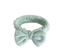 Diadema Skincare Diademas con lazo suave for mujer, banda elástica for el pelo esponjoso de Color, maquillaje ducha, 2 uds(Green)