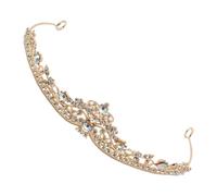 Diadema Tiara Círculo de Cumpleaños Dorada Pedrería para Mujer | Accesorio Ligero y Cómodo, Estilo Brillante para Boda y Ceremonia de Mayoría de Edad