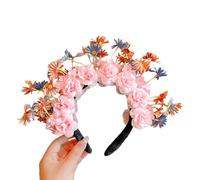 Diadema tradicional china con flores, tocado de cultura china, diadema de tela, diadema de flores, elegante accesorio para el pelo para niña