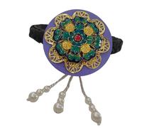 Diadema tradicional coreana con perlas de esmalte azul para espectáculos de escenario y festivales étnicos, accesorios para el cabello hechos a mano