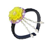 Diadema tradicional coreana de flores de concha hecha a mano, accesorio para celebraciones culturales y actuaciones, uso casual
