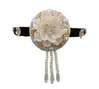 Diadema tradicional coreana Hanbok para mujeres y niñas, elegante accesorio para el cabello con perlas de flores