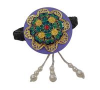 Diadema tradicional coreana Hanbok para mujeres y niñas, esmalte azul y perlas sintéticas, accesorio para el cabello