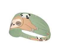 Diadema transpirable con estampado de panda y perezoso para deportes, elegantes bandas para el sudor, perfectas para yoga, correr, ciclismo y mucho más