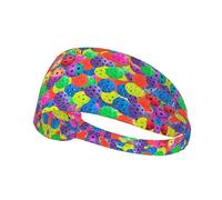 Diadema transpirable con estampado de pelotas de pickleball para deportes, elegantes bandas para el sudor, perfectas para yoga, correr, ciclismo y mucho más