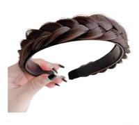 Diadema trenza en espiga para mujer, diadema coreana con trenza natural para alto volumen Cabello castaño para accesorios(B)