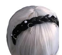 Diadema trenzada adornada con estrella de metal, hecha a mano, cómoda, unisex, accesorio para disfraz