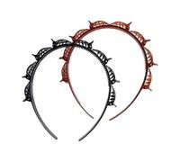 Diadema trenzada antideslizante con clips, diadema trenzada de doble capa para mujeres y niñas, aro de agarre seguro (paquete de 2)