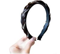 Diadema trenzada de espina de pescado con diamantes de imitación | Trenza intrincada de espina de pescado, cadena de diamantes de imitación brillantes, elegante estilo coreano
