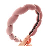 Diadema trenzada de esponja para el cuidado de la piel, diadema de terciopelo, antideslizante, para spa, maquillaje, yoga, spa, esponja