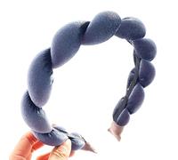 Diadema trenzada de terciopelo, diadema de esponja, diadema para el cabello, diadema para lavar la cara, cuidado de la piel, diadema de maquillaje, yoga, diadema acolchada de esponja