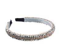 Diadema trenzada, diademas, diadema for mujer, diadema for el pelo, accesorios for el cabello dulce con diamantes de imitación brillantes for mujer(G)(Gray)