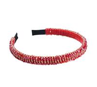 Diadema trenzada, diademas, diadema for mujer, diadema for el pelo, accesorios for el cabello dulce con diamantes de imitación brillantes for mujer(G)(Red)