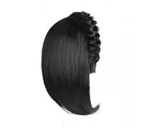 Diadema trenzada invisible de cabello humano natural, sin costuras, extensiones de cabello para mujer