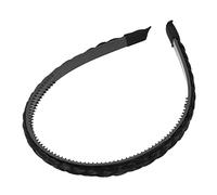 Diadema trenzada para mujer, accesorio antideslizante para el cabello, para fiestas, bodas y cómodas, material sintético de alta calidad, diseño negro con dientes interiores para una perfecta