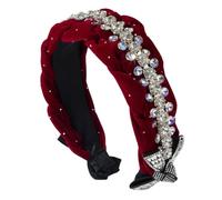 Diadema trenzada para mujer, estética, ancha, informal, formal, con diamantes de imitación, elegante, para fiestas