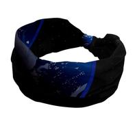 Diadema turbante ancha, diadema espacial de fondo de tierra para mujer, vendas antideslizantes para la cabeza, banda elástica para el sudor, yoga, entrenamiento, bandana suave