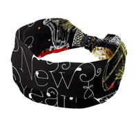 Diadema turbante ancha para mujer, con texto en inglés "Happy New Year" en pizarra, antideslizante, elástica, para yoga, entrenamiento, bandana suave