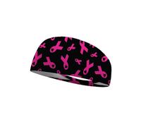 Diadema turbante de concienciación sobre el cáncer de mama, cinta rosa BCA10 (B1-banda negra)