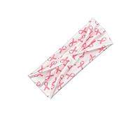 Diadema turbante para concienciación sobre el cáncer de mama, cinta rosa BCA10 (banda blanca)