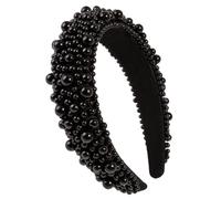 Diadema única para el pelo, accesorio para el pelo, esponja y perlas, diadema ancha multicolor para mujer