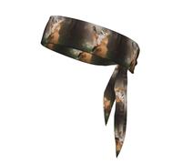 Diadema unisex con estampado de zorro animal, banda deportiva para baloncesto, correr, tenis