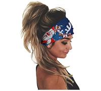Diadema unisex con estampado para mujer, banda elástica para el pelo, bandana transpirable (azul, talla única)