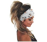 Diadema unisex con estampado para mujer, banda elástica para el pelo, bandana transpirable (blanco, talla única)