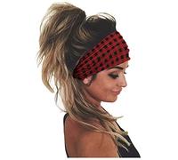 Diadema unisex con estampado para mujer, banda elástica para el pelo, bandana transpirable (rojo, talla única)