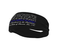 Diadema Unisex con la Bandera Estadounidense y el Juramento de Lealtad. Diadema Deportiva Antideslizante y Transpirable.