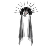 Diadema victoriana punk de flores reina con coronas de rosas negras para cosplay y Halloween, accesorios de corona