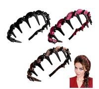 Diadema Vintage Con Perlas Artificiales De Cráneo Alto, Diadema De Terciopelo Con Diamantes a Juego Y Dientes, Diademas Elegantes (Velvet Black Diamond-3PCS, one size)