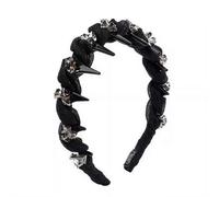 Diadema vintage de perlas artificiales de alto cráneo - Elegante aro de perlas artificiales de alto cráneo para mujeres con diamantes de imitación, peine de dientes, diadema de novia para boda, fiesta