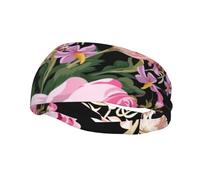 Diadema vintage de rosas rosadas sobre fondo natural para hombre y mujer, diadema para correr, transpirable y para gimnasio.