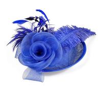 Diadema Vintage Fiesta de graduación Gorros Tocados Cintas for el cabello Pinzas for el cabello (Color : Blue, Size : Free size)