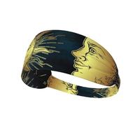 Diadema Wiccan con diosa del pentagrama de triple luna, diadema elástica unisex, diadema que absorbe la humedad para deportes, correr y yoga.