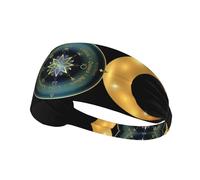 Diadema Wiccan con diosa del pentagrama de triple luna, diadema elástica unisex, diadema que absorbe la humedad para deportes, correr y yoga.