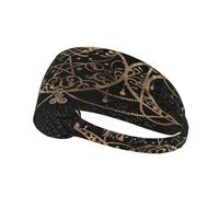 Diadema Wiccan con diosa del pentagrama de triple luna, diadema elástica unisex, diadema que absorbe la humedad para deportes, correr y yoga.