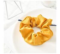 Diademas 1 unids Lady Hair Scrunchies Anillo Elástico Pure Color Bobble Sports Dance Scrunchie Diadema Mujer(Yellow)