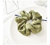 Diademas 1 unids Lady Hair Scrunchies Anillo Elástico Pure Color Bobble Sports Dance Scrunchie Diadema Mujer(Green)