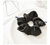 Diademas 1 unids Lady Hair Scrunchies Anillo Elástico Pure Color Bobble Sports Dance Scrunchie Diadema Mujer(Black)