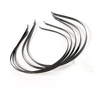Diademas 5 unids de acero inoxidable banda de pelo aro en metal diadema base ajuste de base for la fabricación de joyas Bricolaje Componente de ropa de boda for mujer Diadema Mujer(Black,4mm)