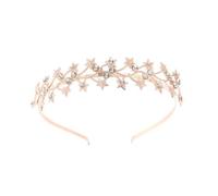 Diademas, accesorios for el cabello de aleación con diamantes imitación, diademas for mujer, diadema metal, novia, brillantes for(Rose Gold Stars)