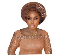 Diademas africanas para mujer, diadema preatada con banda elástica para mujeres negras, talla única, color marrón