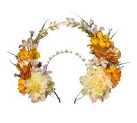 Diademas anchas chinas tradicionales tejidas a mano para mujeres, fiestas, sesiones de fotos, tocado de flores multicolor