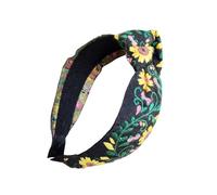Diademas anchas con bordado de flores de México para mujer, para ocasiones especiales y festivales, accesorio para disfrazarse, diadema anudada