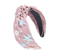 Diademas anchas con nudo de perlas de imitación para las fiestas, para niñas, accesorios para el cabello de moda para mujeres, práctica diadema